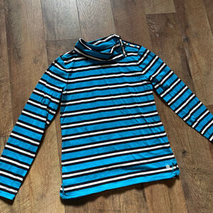 Women's T by Talbots Long Sleeve Tee S Blue White Striped